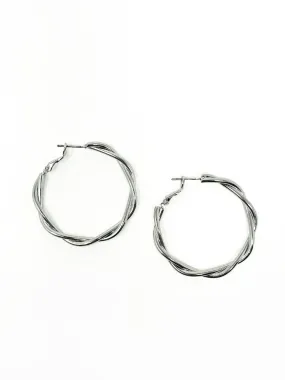 Twisted Hoop - Silver