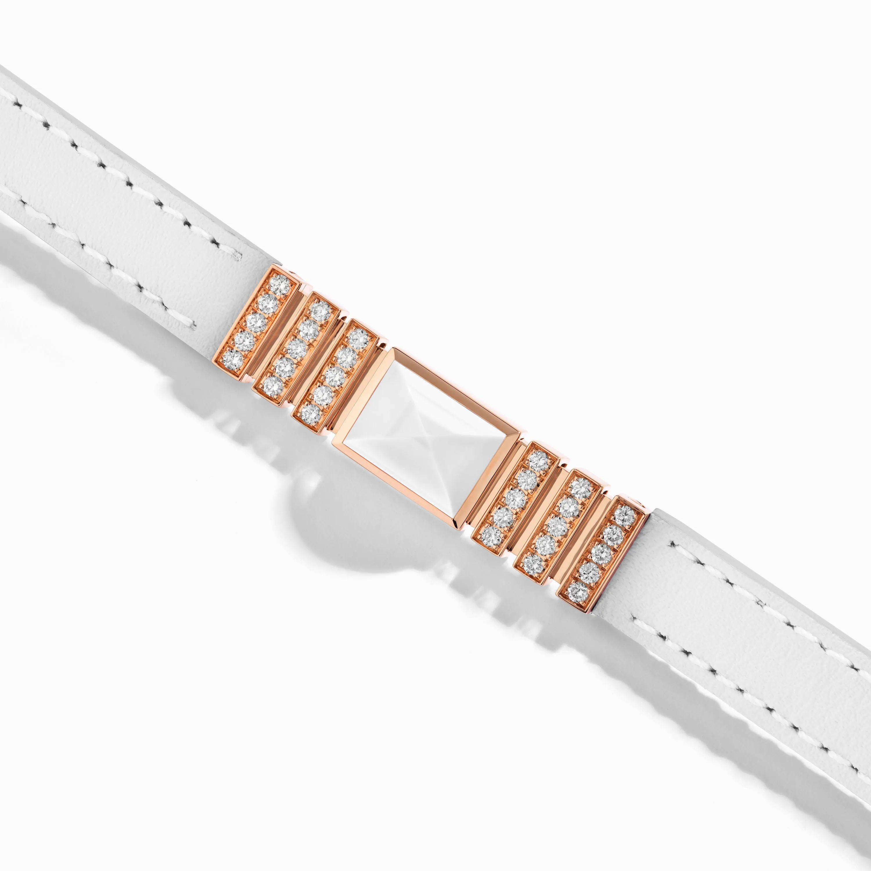 UNII Gold and Pavé Diamond Leather Strap Bracelet