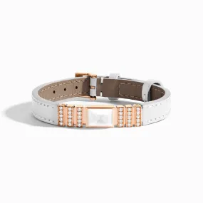 UNII Gold and Pavé Diamond Leather Strap Bracelet