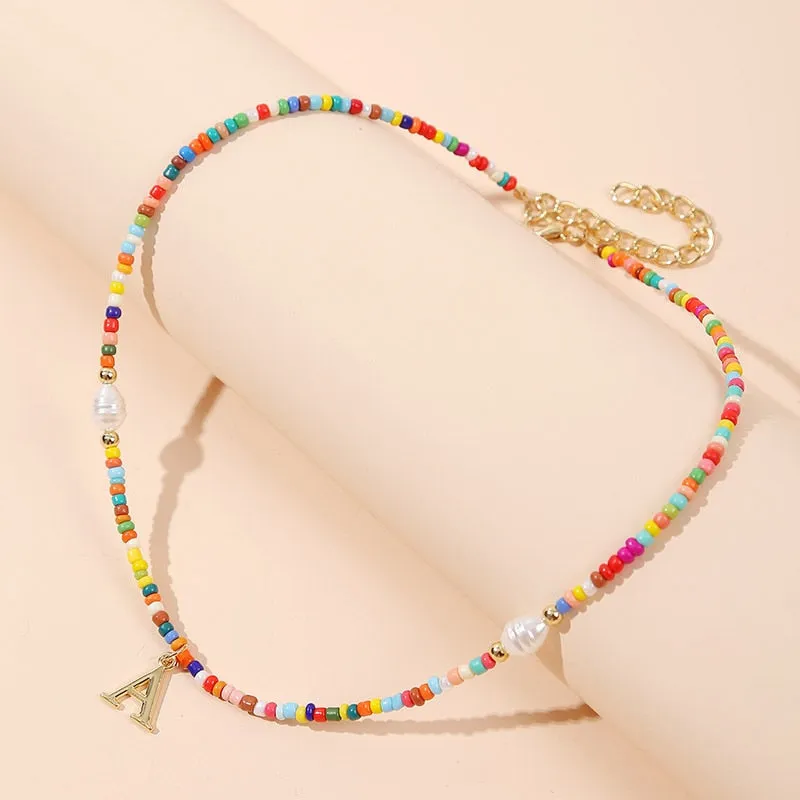 VenusFox Colorful Africa Beads Necklace for Women Short Collar Necklace Choker Women's Neck Chains Bohemian Summer Jewelry Gifts