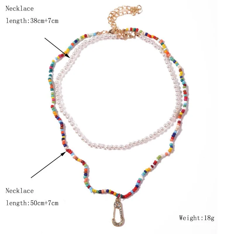 VenusFox Colorful Africa Beads Necklace for Women Short Collar Necklace Choker Women's Neck Chains Bohemian Summer Jewelry Gifts