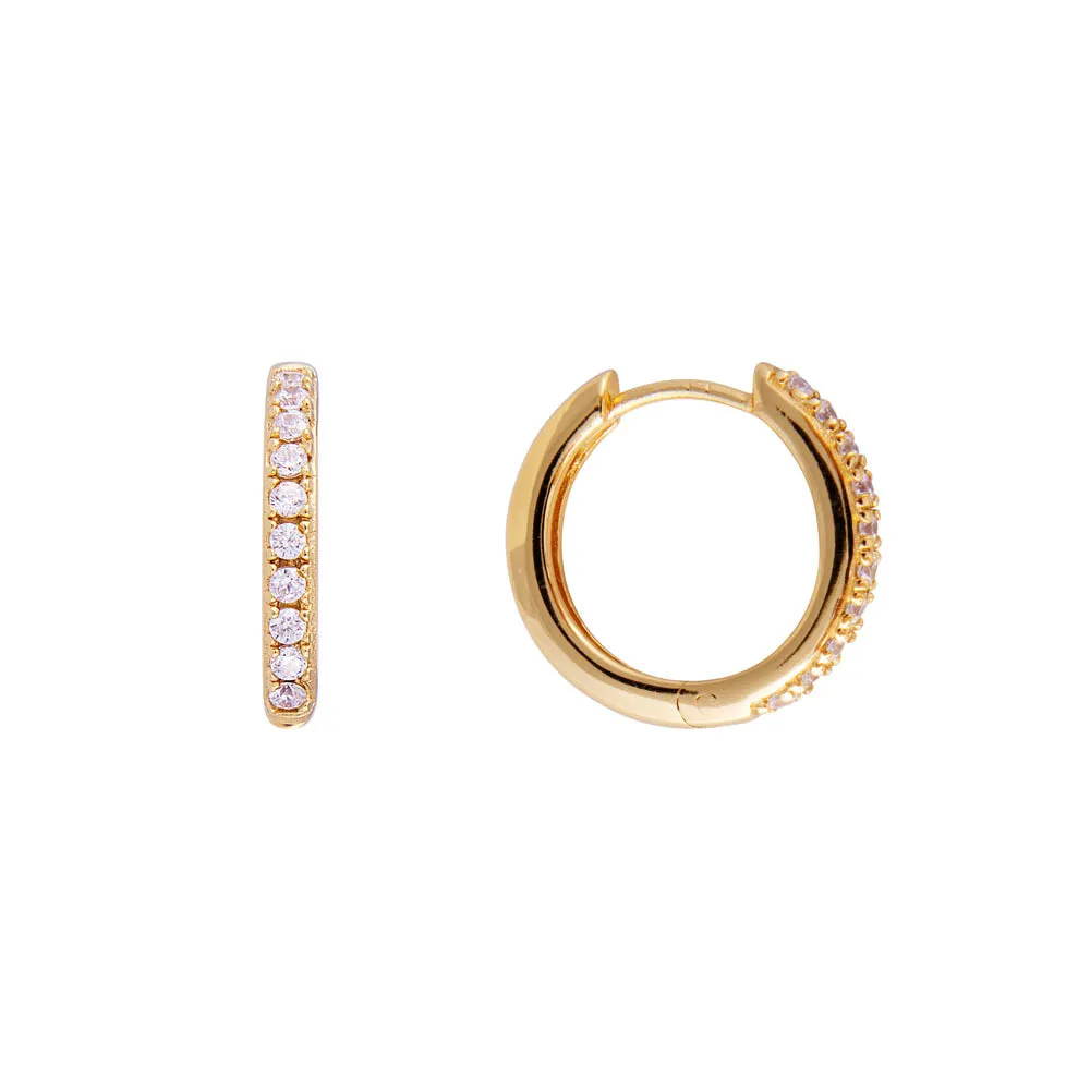 WHITE PAVE MIDI HOOPS