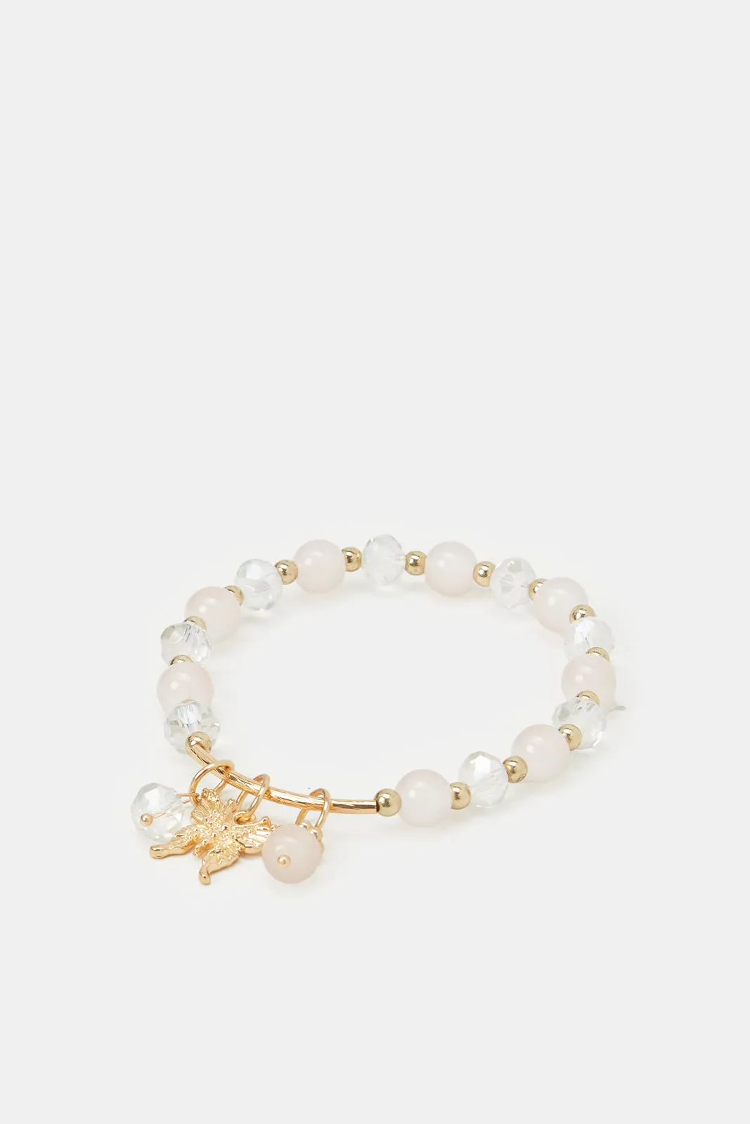 Women Gold And White Embellished Bracelet