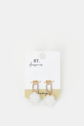 Women Gold Embellished Earring