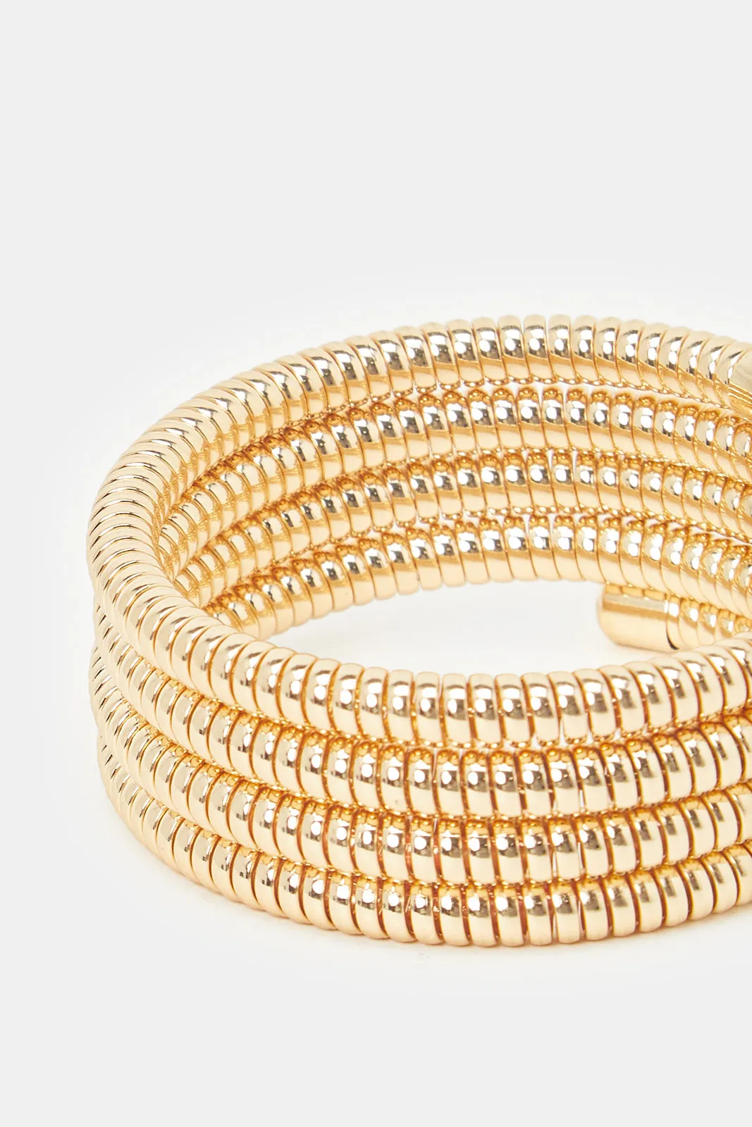 Women Gold Textured Wrap Up Bracelet