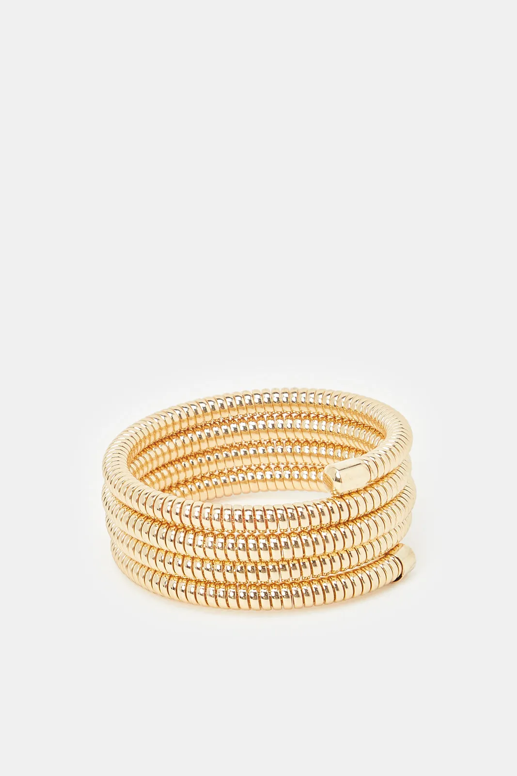 Women Gold Textured Wrap Up Bracelet