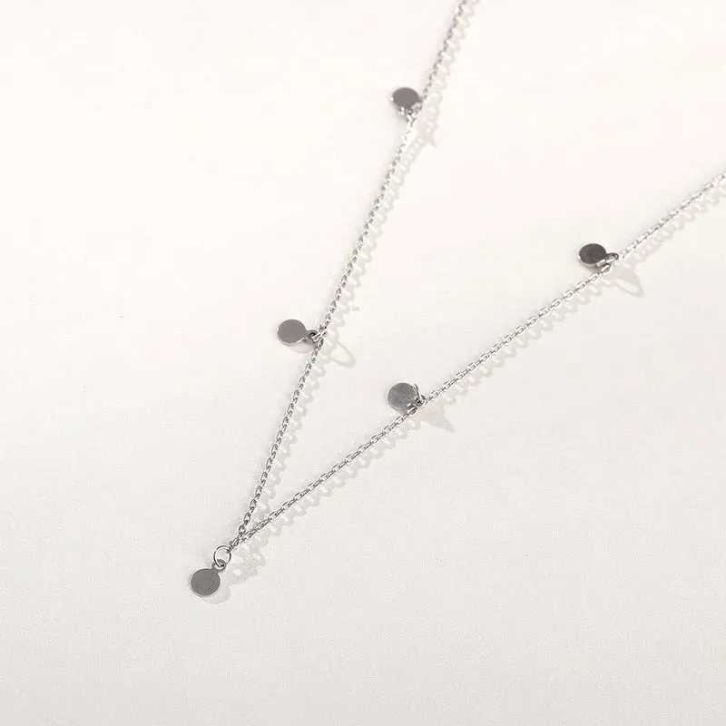 Women's 925 Sterling Silver Minimalist Geometric Choker Necklace